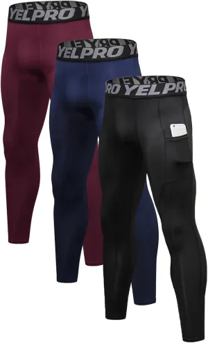 Men’s Compression Pants Athletic Running Leggings Workout Tights Quick Dry Base Layer for Basketball Sports