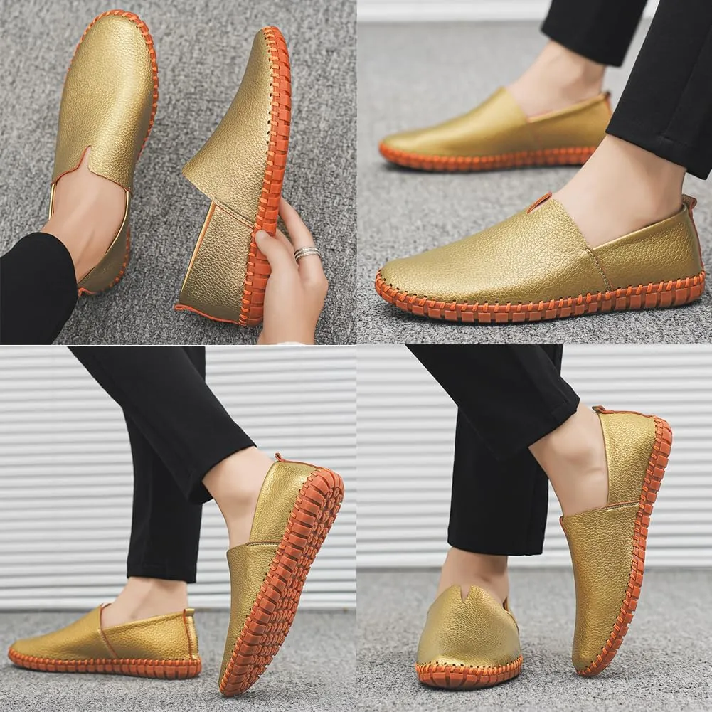 Men's Driving Loafers Leather Casual Slip On Shoes