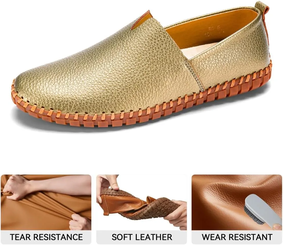 Men's Driving Loafers Leather Casual Slip On Shoes