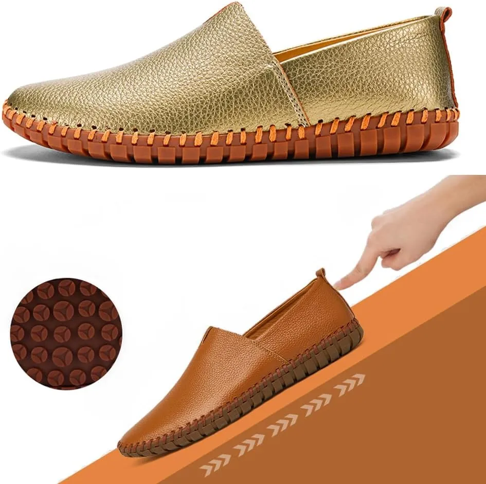 Men's Driving Loafers Leather Casual Slip On Shoes