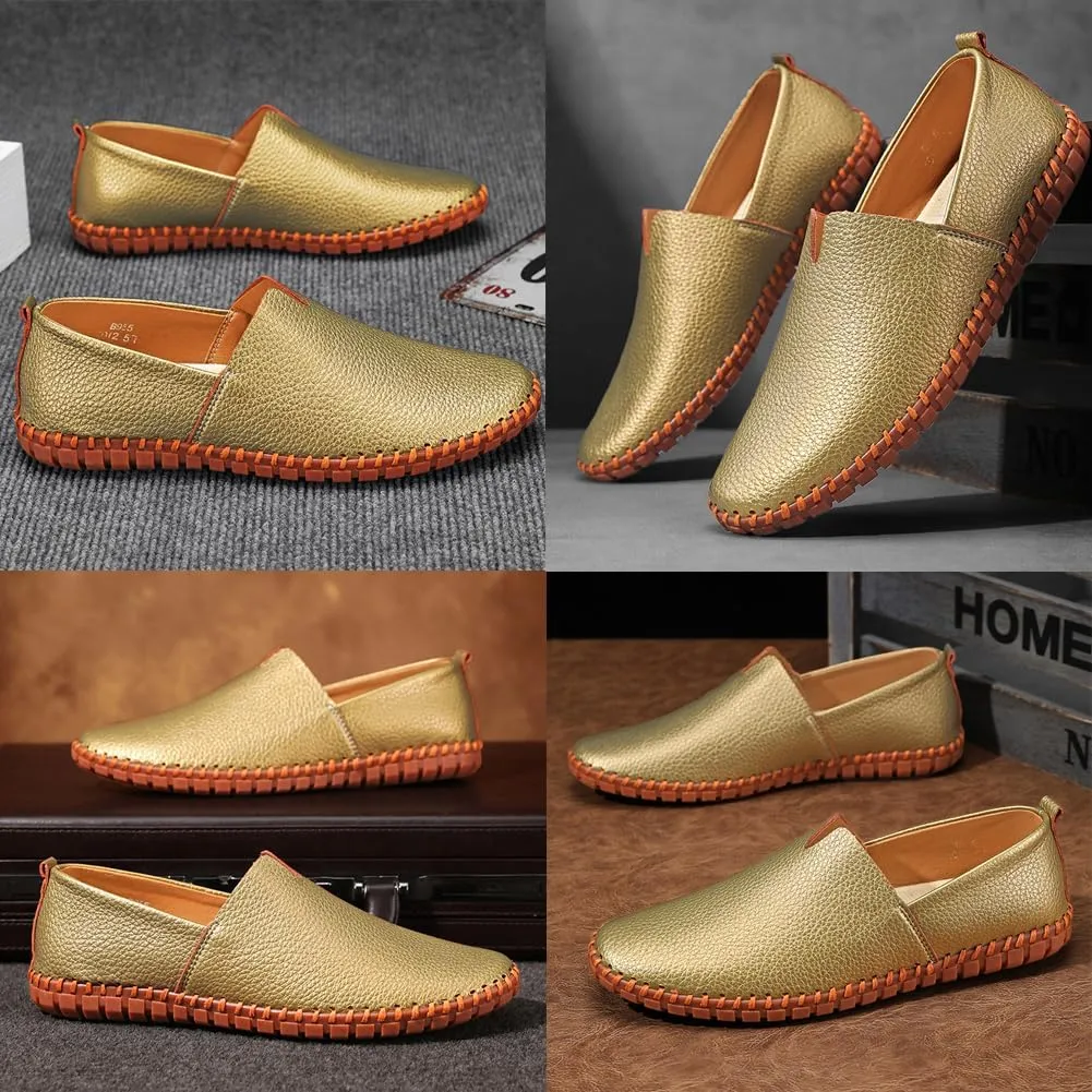 Men's Driving Loafers Leather Casual Slip On Shoes