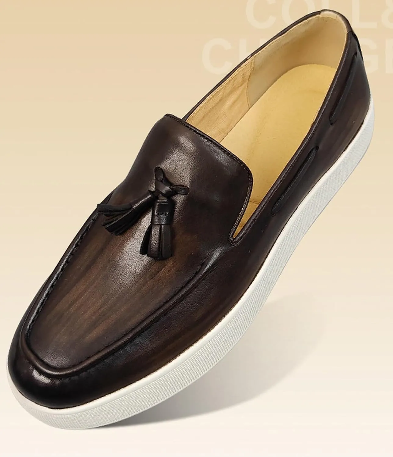 Men’s Leather Penny Loafers with Tassels – Stylish Slip-On Dress Casual Shoes, Classic & Comfortable for Business, Weddings, and Casual Wear