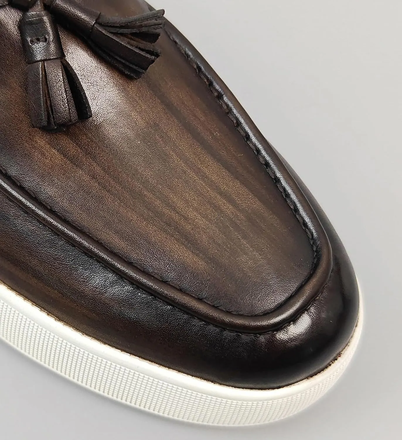 Men’s Leather Penny Loafers with Tassels – Stylish Slip-On Dress Casual Shoes, Classic & Comfortable for Business, Weddings, and Casual Wear