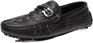 Men's Loafers Moccasins Shoes Faux Crocodile Print Solid Colors Leather Slip Resistant Comfortable Flexible Lightweight Fashion Slip-ons