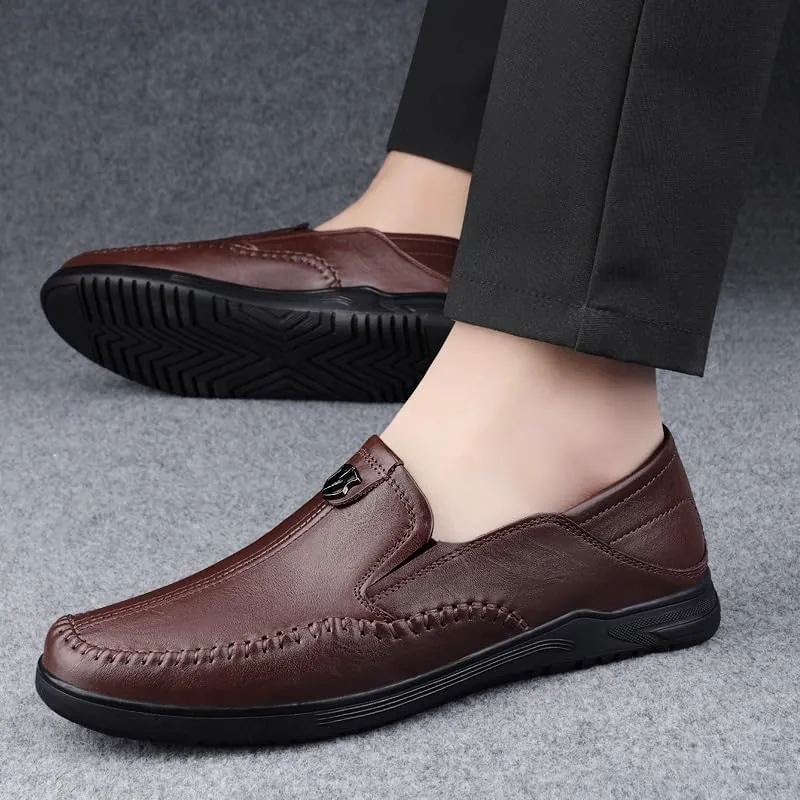 Men’s Slip-On Derby Shoes Pointed Toe Business Casual Dress Shoes for Office & Formal