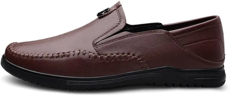 Men’s Slip-On Derby Shoes Pointed Toe Business Casual Dress Shoes for Office & Formal