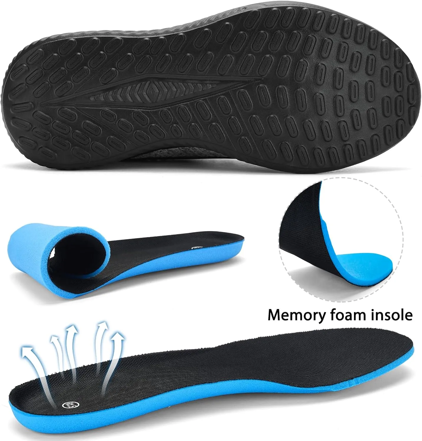 Mens Wide Sneakers Walking Shoes - Wide Slip on Tennis Shoes,Lightweight Breathable Comfortable Running Shoes for Athletic Workout Gym Jogging and Casual Wear Wide Width