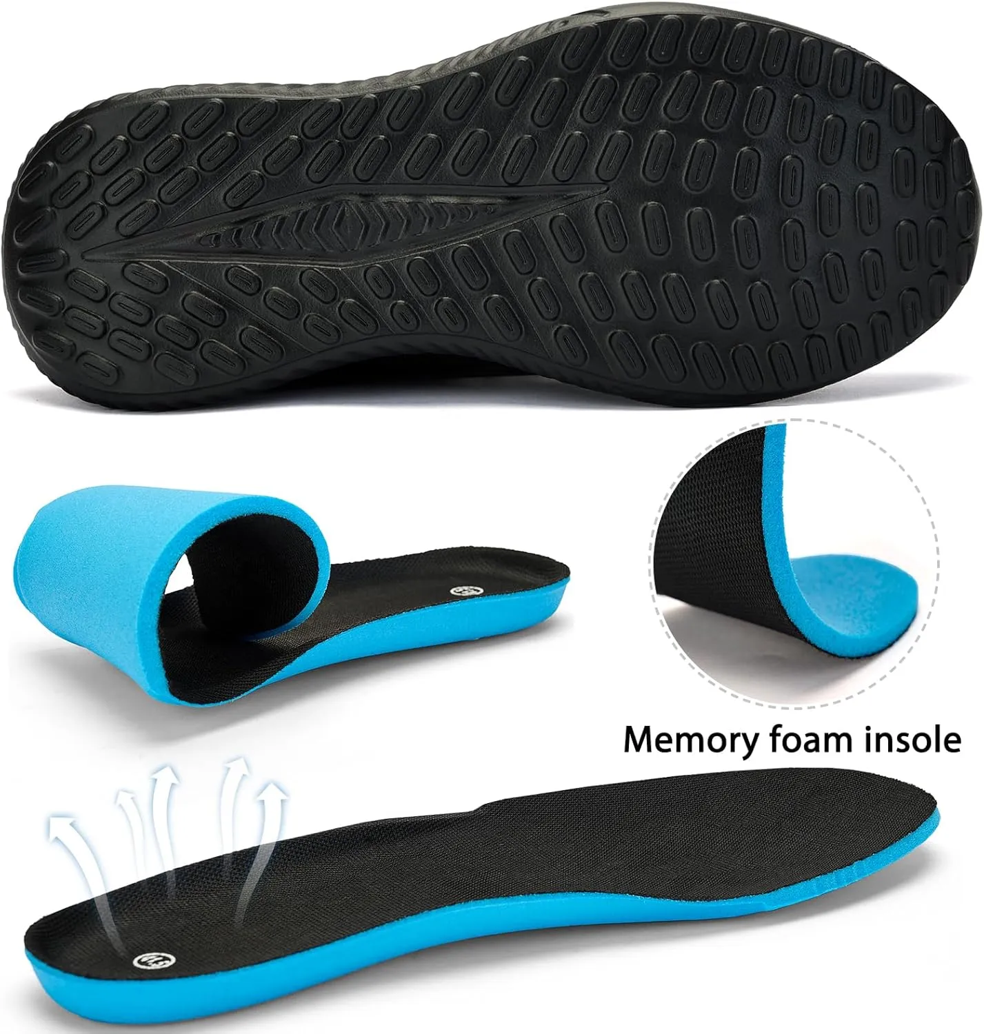 Mens Wide Sneakers Walking Shoes - Wide Slip on Tennis Shoes,Lightweight Breathable Comfortable Running Shoes for Athletic Workout Gym Jogging and Casual Wear Wide Width