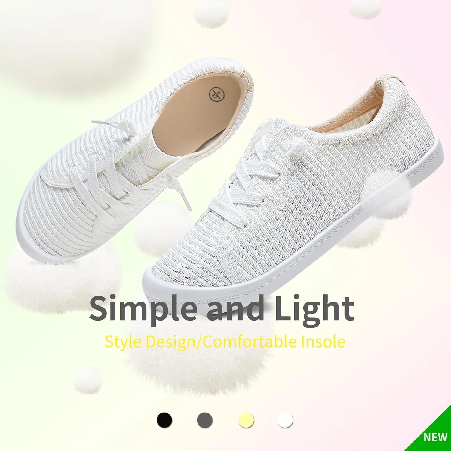 Mesh Slip On Shoes Women Comfort Knit Slip On Loafer Casual Fashion Sneaker Lightweight and Breathable Walking Flats