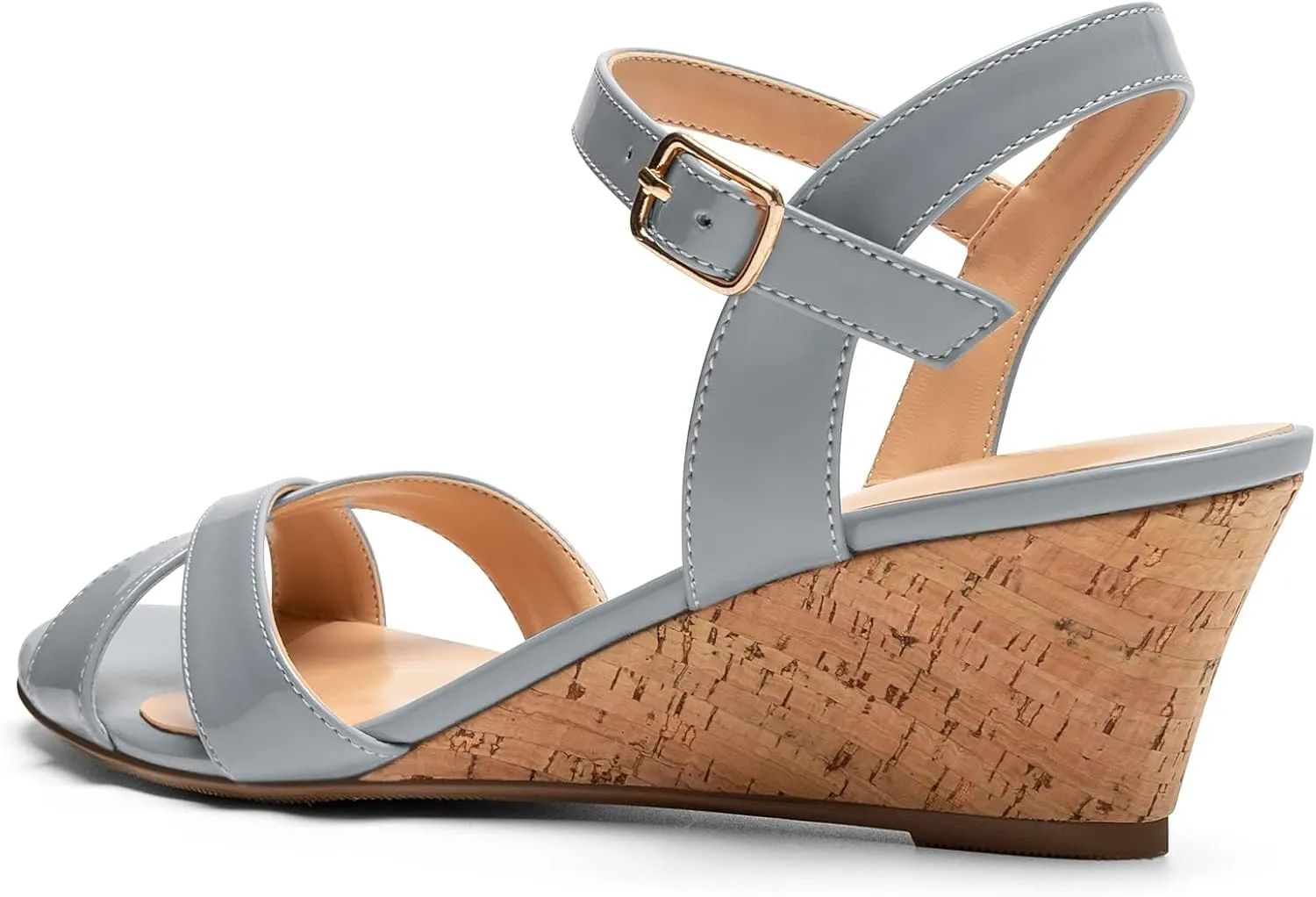 Mettesally Women's Classic Wedge Heel Sandals Ankle Strap Open Toe Slingback Summer Party Casual Shoes