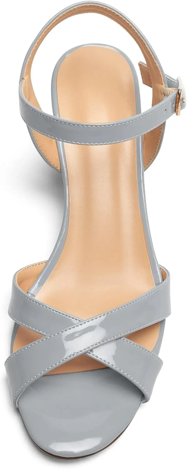 Mettesally Women's Classic Wedge Heel Sandals Ankle Strap Open Toe Slingback Summer Party Casual Shoes