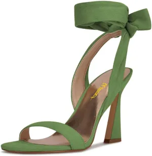 Milooey shoes Women Elegant Open Toe Strappy Heeled Sandal Lace Up Block High Heels Ankle Strap Party Dress Prom Lady Shoes Size 4-16 Us