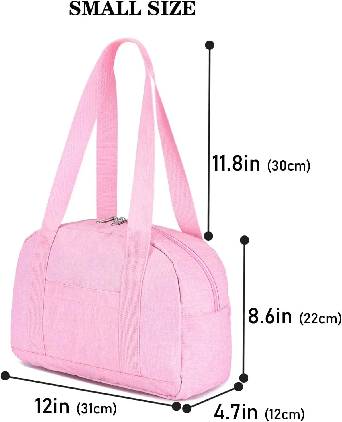 Mini Gym Bag for Women Girls, 12 inch Small Gym Tote Bag, Lightweight Carry On Bag, Small Duffle Bag for Travel Sports