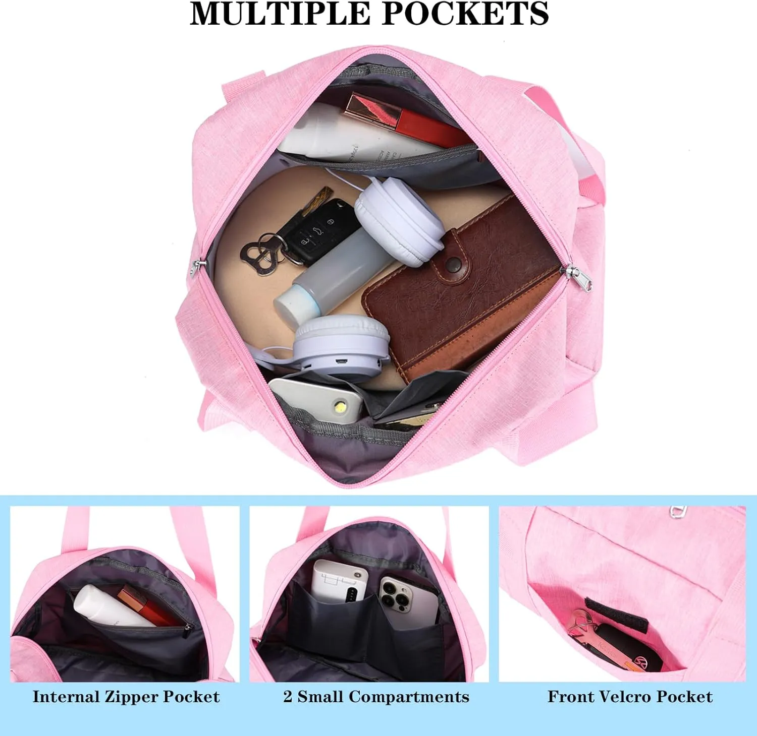 Mini Gym Bag for Women Girls, 12 inch Small Gym Tote Bag, Lightweight Carry On Bag, Small Duffle Bag for Travel Sports