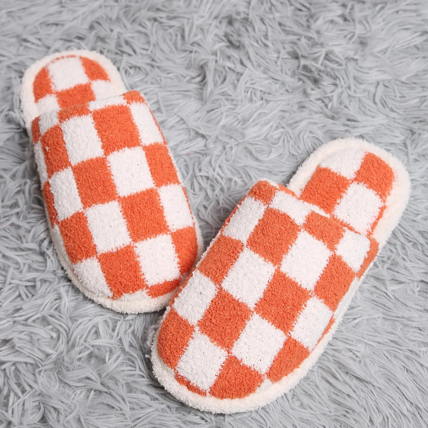 MIRMARU Women’s Animal Print Comfort Fluffy Fuzzy Slip-on House Slippers Open Toe Cross Band Indoor Outdoor Non-Slip Slippers for Women