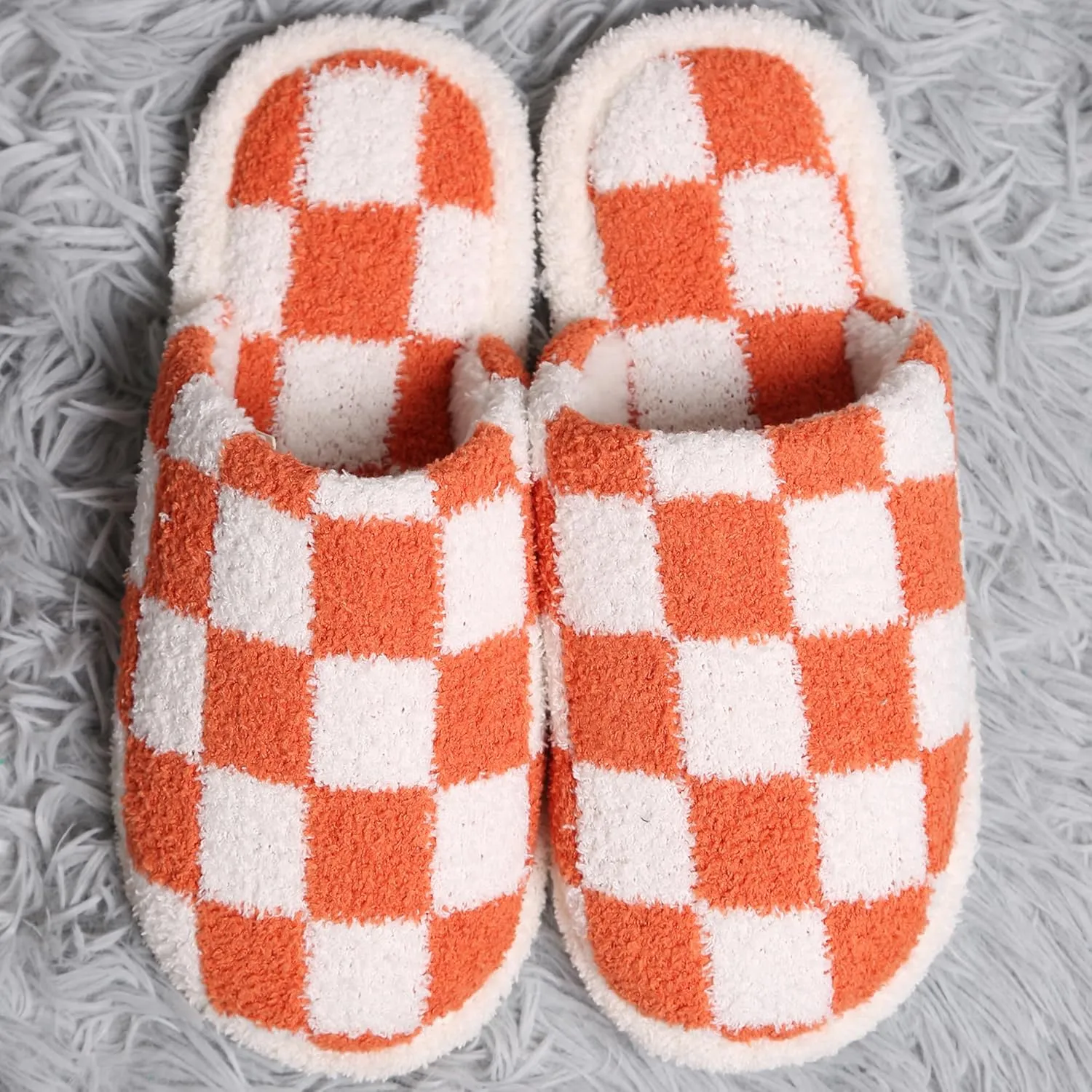 MIRMARU Women’s Animal Print Comfort Fluffy Fuzzy Slip-on House Slippers Open Toe Cross Band Indoor Outdoor Non-Slip Slippers for Women