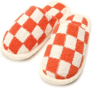 MIRMARU Women’s Animal Print Comfort Fluffy Fuzzy Slip-on House Slippers Open Toe Cross Band Indoor Outdoor Non-Slip Slippers for Women