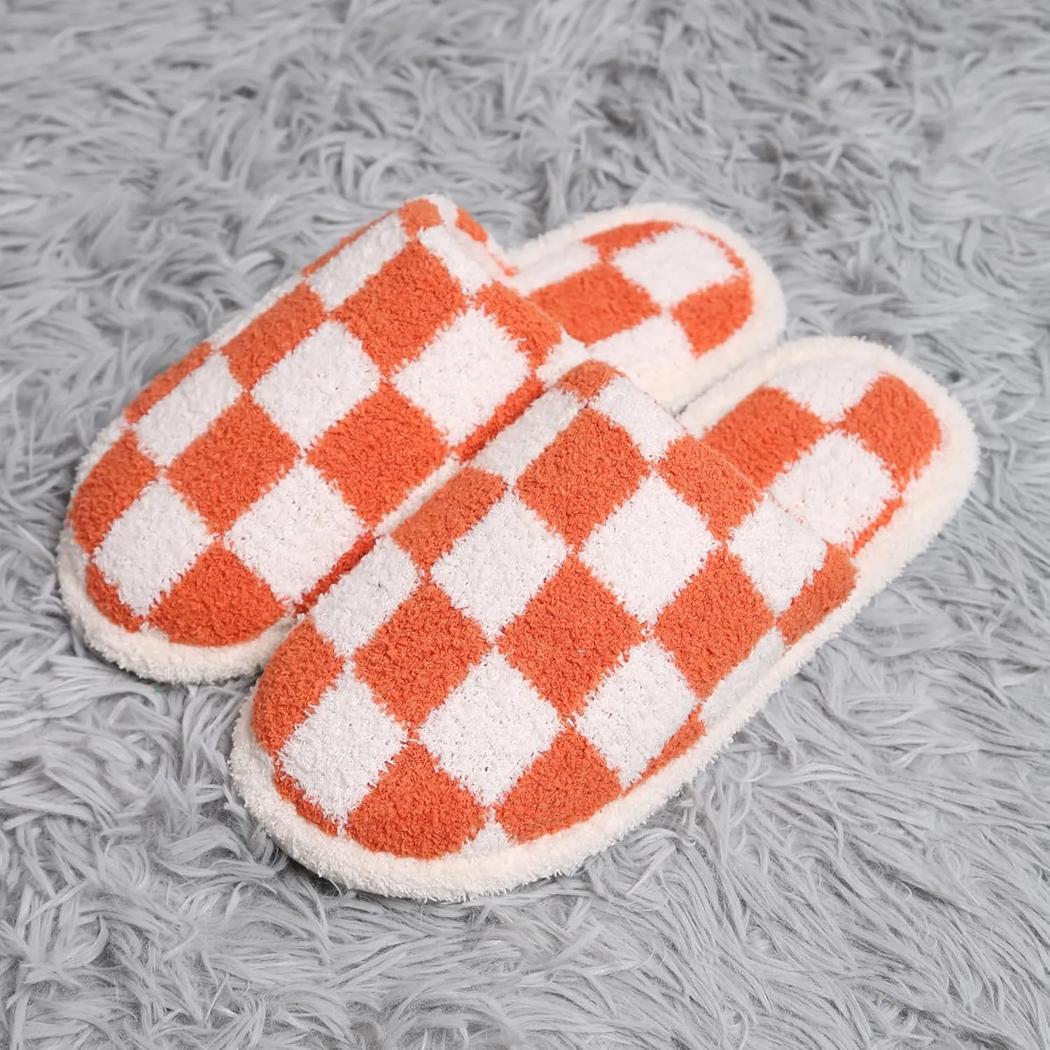 MIRMARU Women’s Animal Print Comfort Fluffy Fuzzy Slip-on House Slippers Open Toe Cross Band Indoor Outdoor Non-Slip Slippers for Women