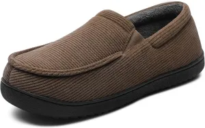 MIXIN Mens Moccasin Slippers Memory Foam House Shoes, Indoor/Outdoor Warm Loafer Slippers Birthday Gifts for Men Dad Husband