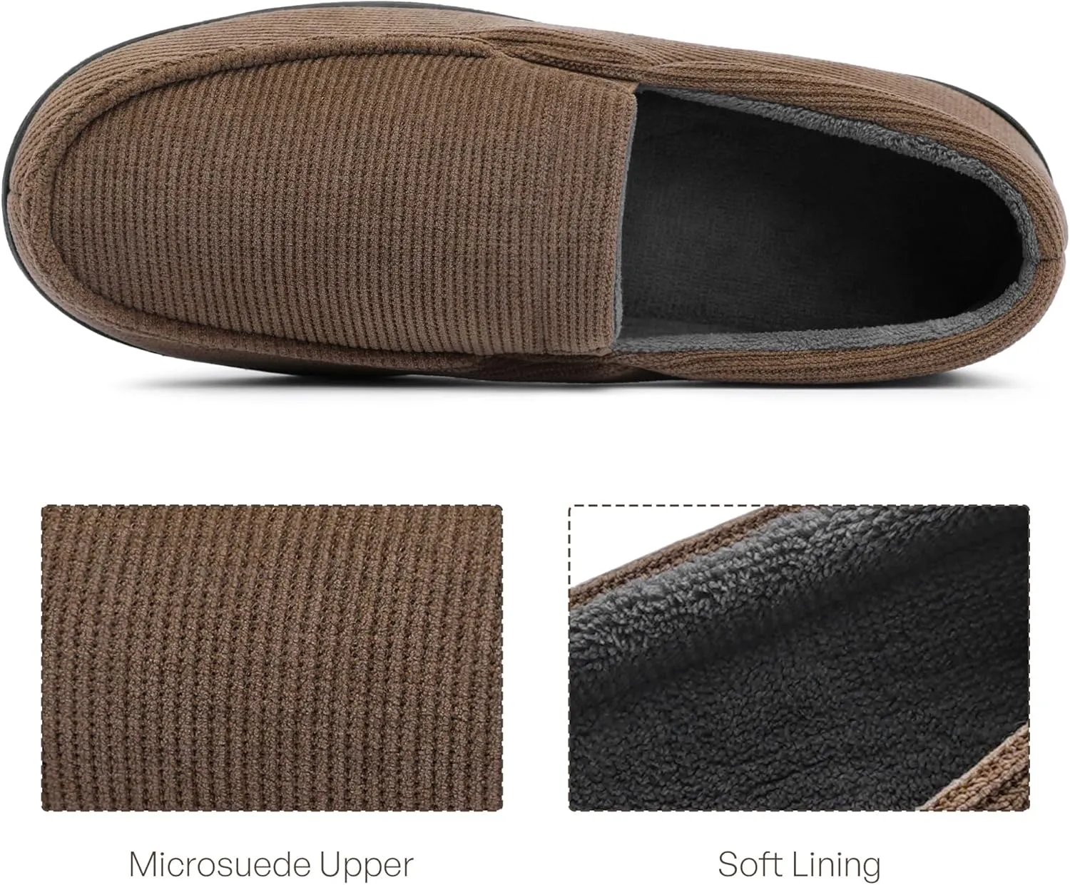 MIXIN Mens Moccasin Slippers Memory Foam House Shoes, Indoor/Outdoor Warm Loafer Slippers Birthday Gifts for Men Dad Husband