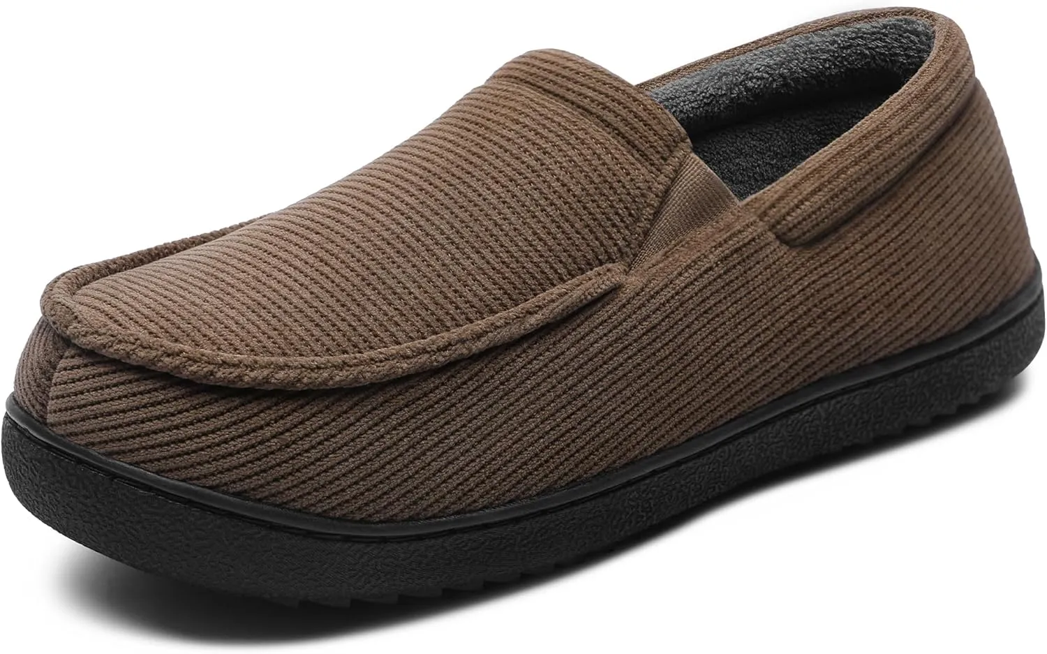 MIXIN Mens Moccasin Slippers Memory Foam House Shoes, Indoor/Outdoor Warm Loafer Slippers Birthday Gifts for Men Dad Husband