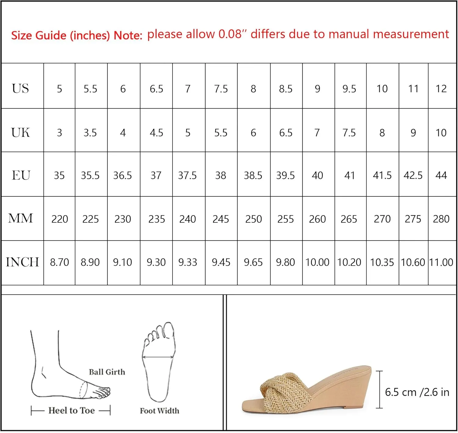 Modatope Wedge Sandals for Women Braided Wedge Heels Square Open Toe Raffia Dressy Womens Sandals
