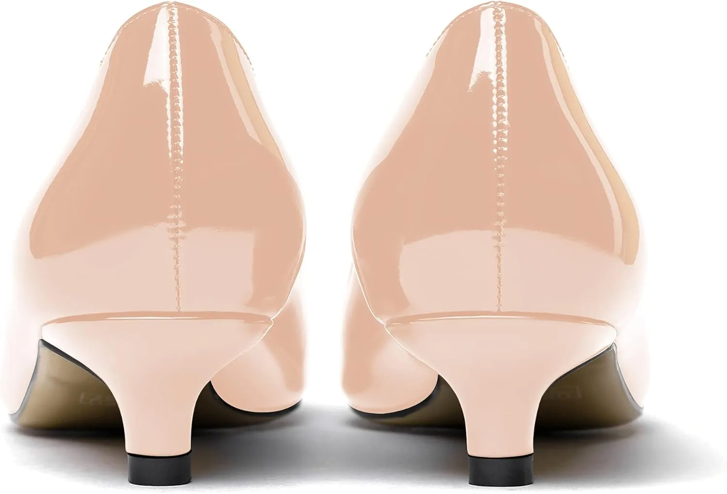 MODENCOCO Women's Pointed Toe Slip On Solid Patent Kitten Low Heel Pumps Shoes 1.5 Inch