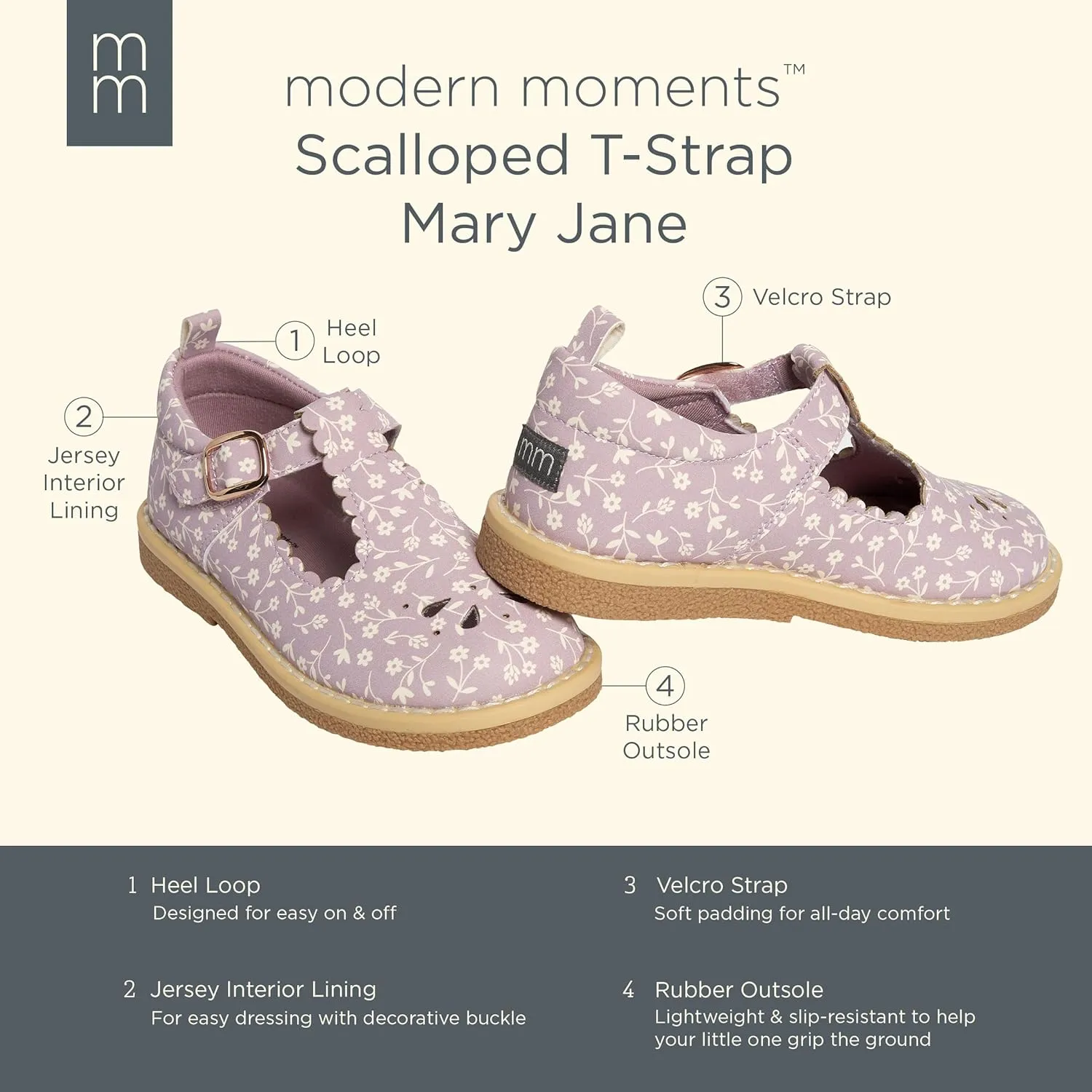 Modern Moments by Gerber Toddler Girls' T-Strap Mary Jane Flat