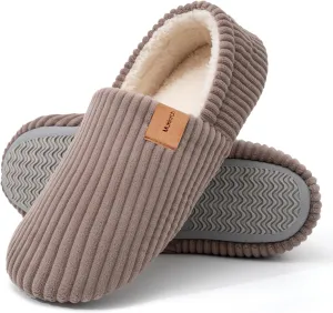 Mukinrch House Slippers for Women Memory Foam Slippers Cozy Corduroy Slippers for Women Indoor and Outdoor Fuzzy Slippers Loafer Shoes for Woman Mom Ladies Gifts