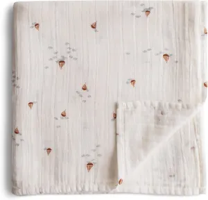 mushie Muslin Baby Swaddle Blanket | 100% Organic Cotton (Boats)