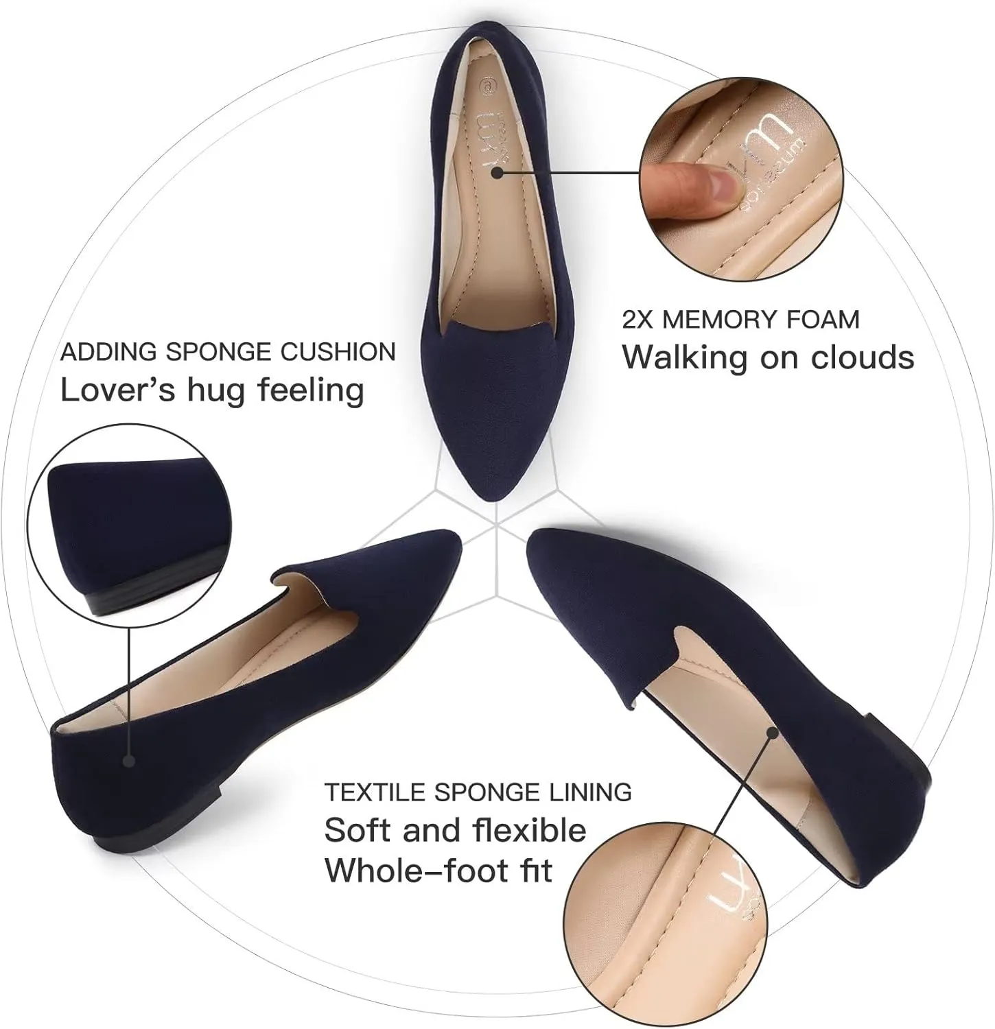 MUSSHOE Flat Shoes Women Comfortable Slip on Women's Flats