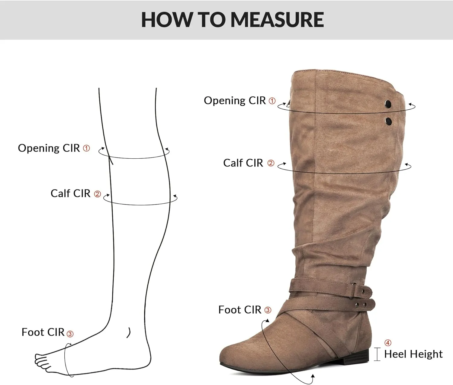 mysoft Women's Wide Calf Knee High Boots Flat Tall Boots with Side Zippers