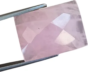 Natural Rose Quartz Rectangle Checker Cut Flat Back Gemstones – Calibrated for Handmade Jewelry Making, Loose Stones 8x10mm to 13x18mm – Soft Pink Crystal for DIY Jewelry Designs – 5 Piece Set