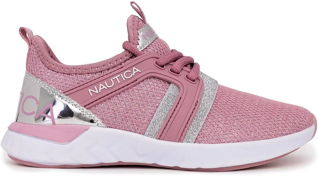 Nautica Kids Girls Metallic Fashion Sneaker Lace-Up Athletic Running Shoe I kappil I (Big Kid - Little Kid - Toddler)