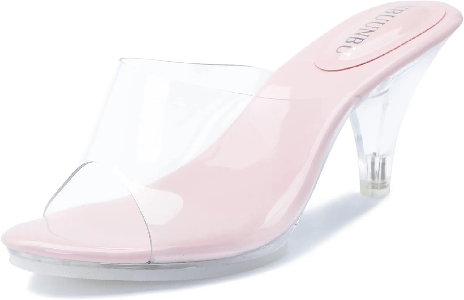 NBUUNBU Silver Clear Heels For Women Dress Shoes Transparent Strap Sexy Stilletos Heels Open Toe High Silver Heeled Sandals Pump Mules