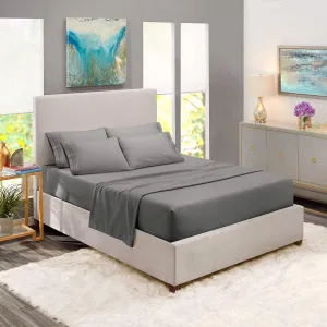 Nestl King Sheet Set - 6 PC Soft Microfiber Deep Pocket King Size Sheets Set - Shrinkage and Fade Resistant Bedding Sheets & Pillowcases - King, Dark Gray