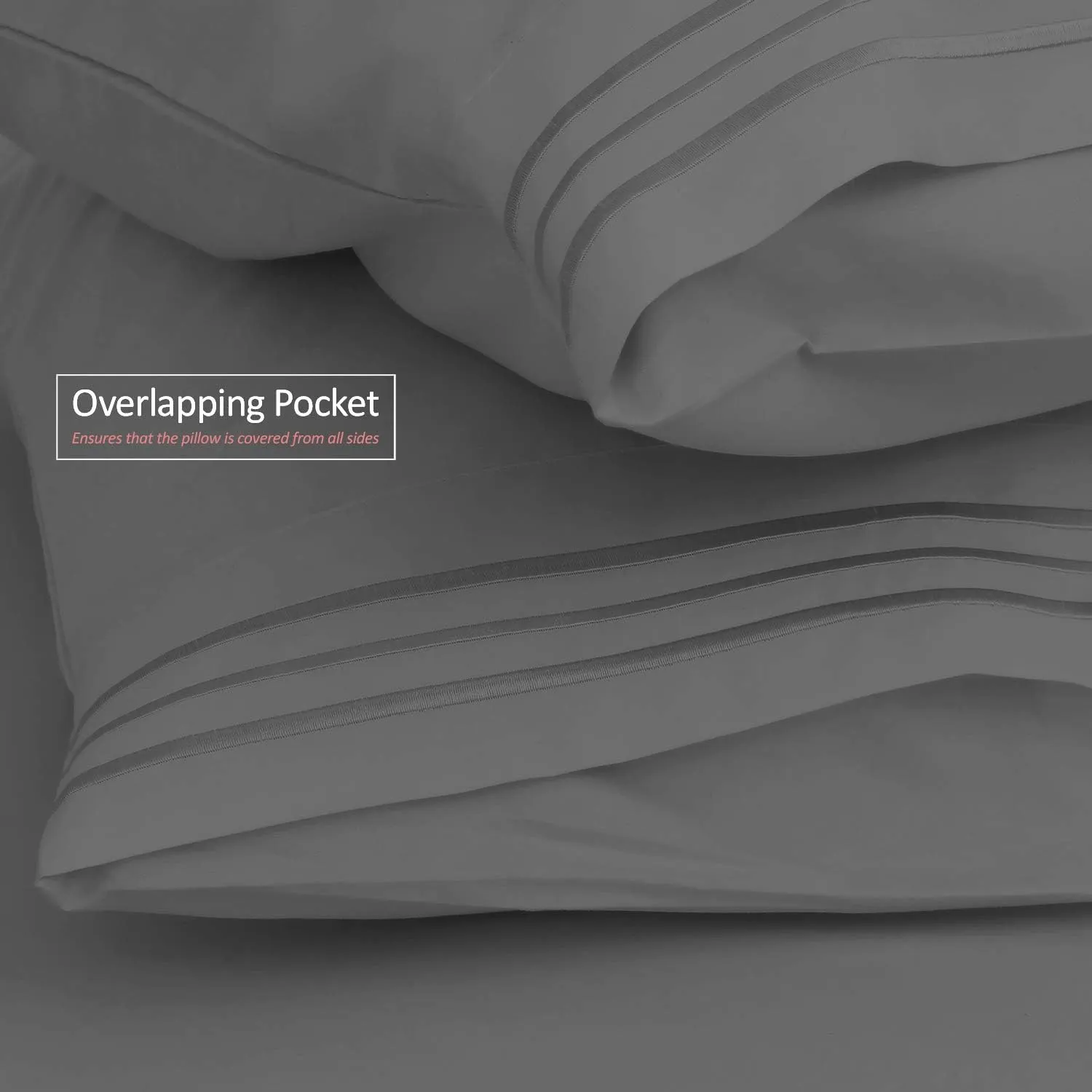 Nestl King Sheet Set - 6 PC Soft Microfiber Deep Pocket King Size Sheets Set - Shrinkage and Fade Resistant Bedding Sheets & Pillowcases - King, Dark Gray