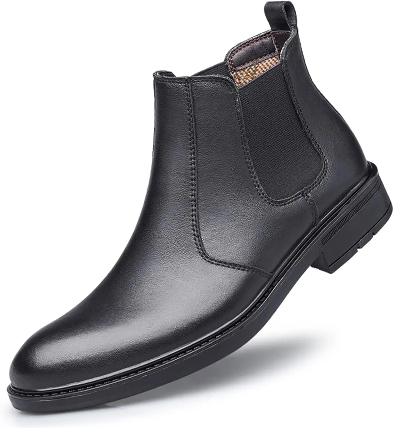 New Mens Chelsea Boot Elastic Bandage Vegan Leather Slip On Waterproof Non Wearable Anti-slip Fashion Casual Slip On