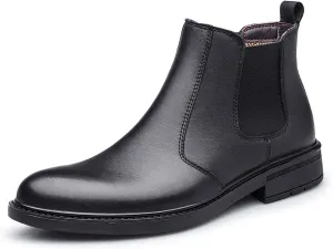 New Mens Chelsea Boot Elastic Bandage Vegan Leather Slip On Waterproof Non Wearable Anti-slip Fashion Casual Slip On
