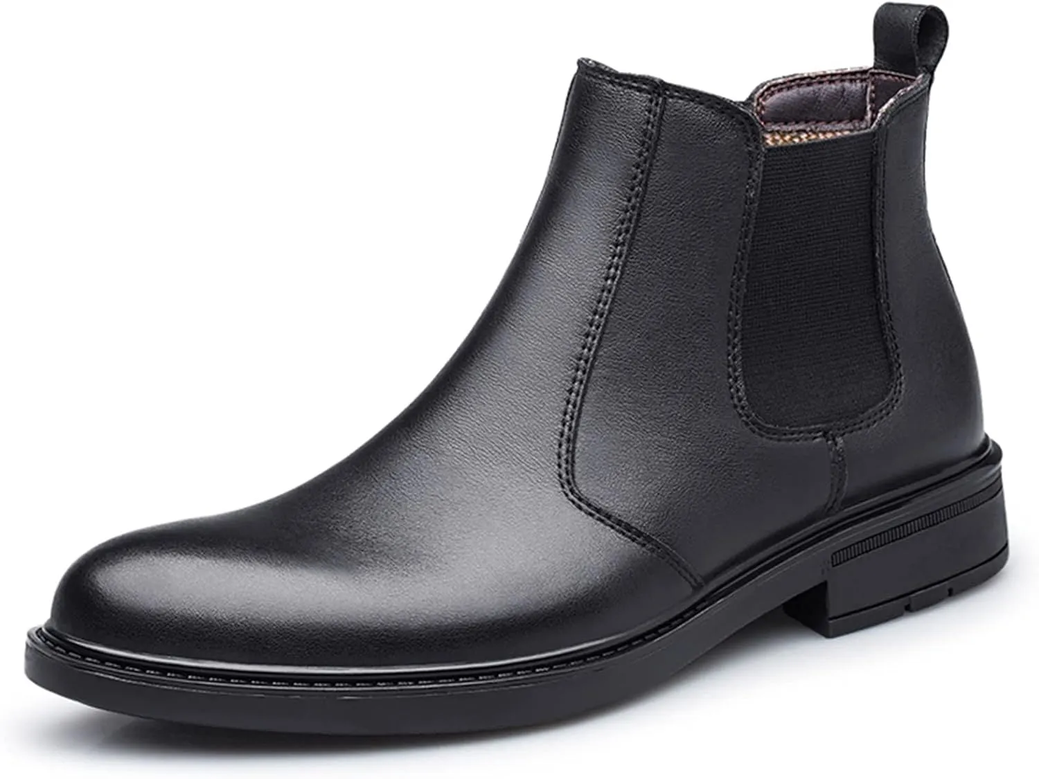 New Mens Chelsea Boot Elastic Bandage Vegan Leather Slip On Waterproof Non Wearable Anti-slip Fashion Casual Slip On