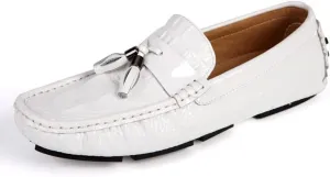 New Mens Loafers Shoe Vegan Leather Crocodile Print Driving Loafers Tassel Flexible Comfortable Anti-Slip Walking Outdoor Slip On