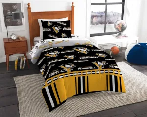 Northwest NHL Pittsburgh Penguins Unisex-Adult "Rotary" Bed in a Bag Set, Twin, Rotary