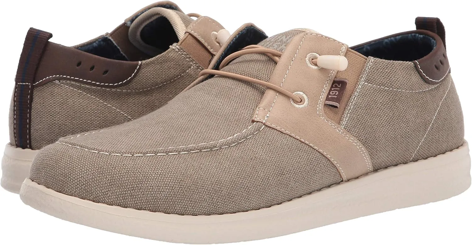 Nunn Bush Men's Brewski Moc Toe Slip-on Canvas Knit Loafer with Elastic Bungee