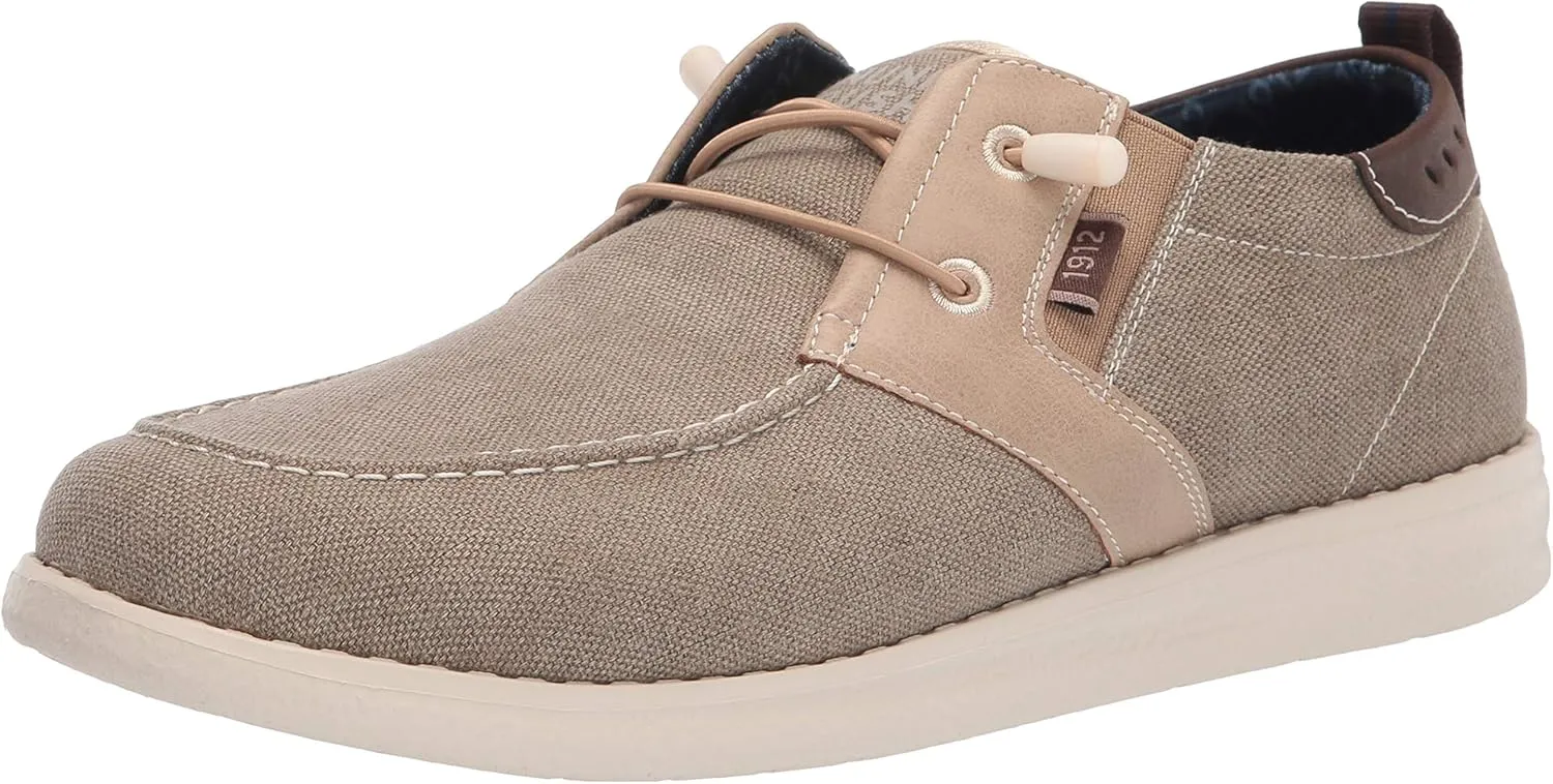 Nunn Bush Men's Brewski Moc Toe Slip-on Canvas Knit Loafer with Elastic Bungee