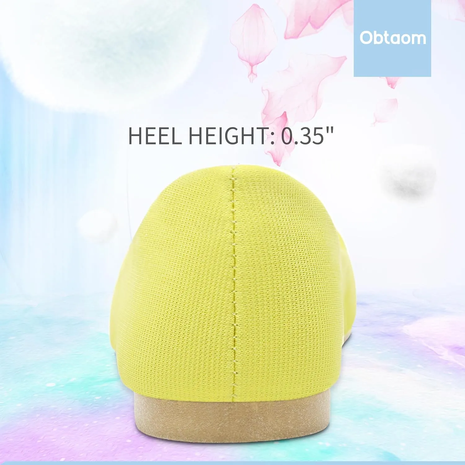Obtaom Round Toe Women Flat Shoes Slip on Girls Dress Black Ballet Flats