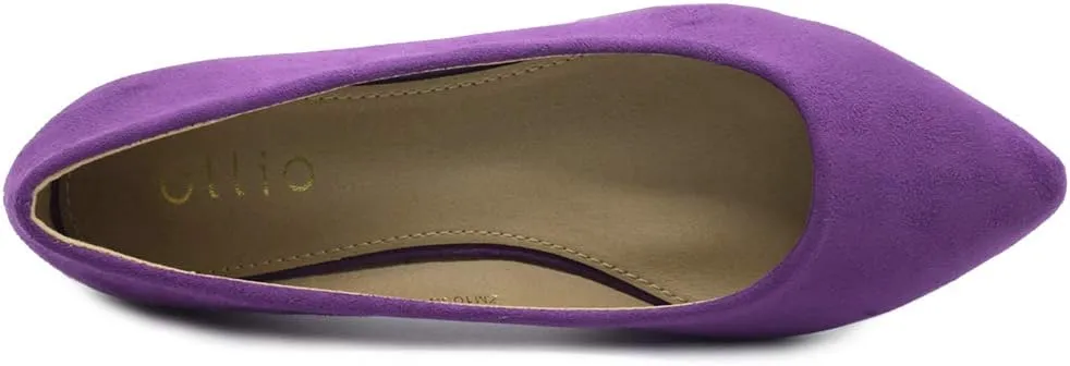 Ollio Women's Ballet Comfort Light Faux Suede Multi Color Shoe Flat