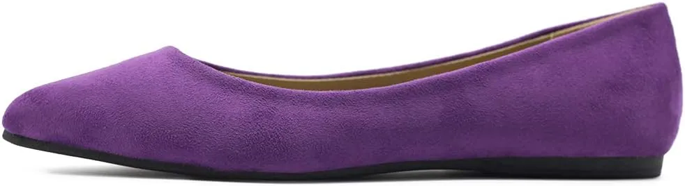 Ollio Women's Ballet Comfort Light Faux Suede Multi Color Shoe Flat