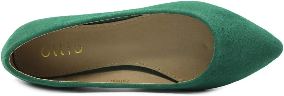 Ollio Women's Ballet Comfort Light Faux Suede Multi Color Shoe Flat