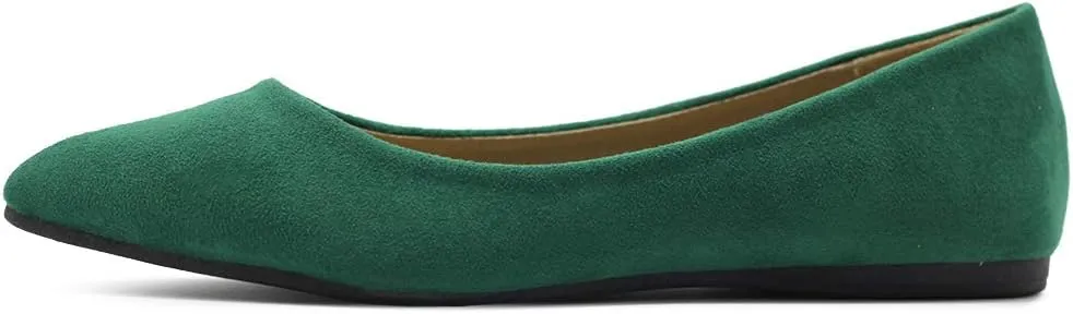 Ollio Women's Ballet Comfort Light Faux Suede Multi Color Shoe Flat