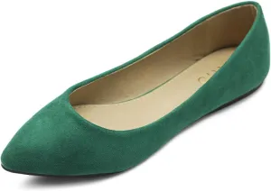 Ollio Women's Ballet Comfort Light Faux Suede Multi Color Shoe Flat